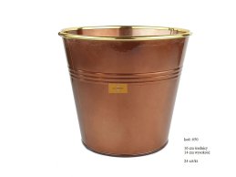 ZINC PLANTER 16 CM COPPER COLOR 3 lines GOLD COLOR RING