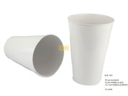 WAZON METALOWY OCYNK w kolorze białym, 30 cm