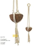 MAKRAMA ZAWIESZKA KWIATNIK na doniczkę do powieszenia 65 cm z bawełnianego sznura ( bez kokosa)