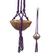 MAKRAMA NA DONICZKĘ lub KOKOSA do POWIESZENIA 65 cm bawełniany sznur fioletowy bez kokosowej doniczki