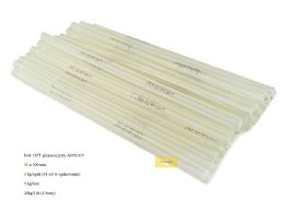 Glue stick hot melt 11,3 mm  x 300mm ANTI-UV TRANSPARENT 1kg/pb= 34 pc/ 5 kg/box x 4 box/1 ctn= 20 kg