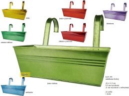 Zinc planter 3 lines  metalic 7 colors 28 cm cm 3 lines. Handle non-removable.