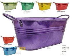 Zinc pot oval cooper 7 colors 22 cm long 3 lines 2 handles.