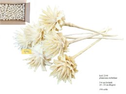 PLUMOSUM BIELONE 5-6 cm kwiatek, 20 - 30 cm długość LUZEM w kartonie (350 szt/kt)
