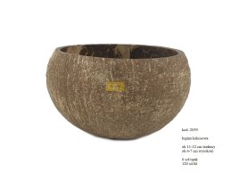 COCO SHELL NATURAL POLISHED 11-12 cm outer diameter, 7 cm hole diemeter.