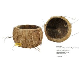 COCO SHEL WITH HAIR OUT SIDE CLEANED IN SIDE 10 cm outer diameter, 8 cm hole diemeter.