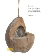 COCO SHELL FOR HANGING FOR FLOWER 21 CM lenght , 16 cm width, 9 cm hole diameter.