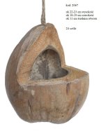 COCO SHELL FOR HANGING FOR FLOWER 23 CM lenght , 18 cm width, 11 cm hole diameter.