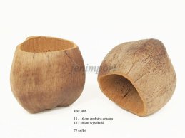 będzie dostępna około 10.lipca.2026  ŁUPINA KOKOSA KOKOS DONICZKA 16-18 cm wysokość 13-16 cm średnica otworu