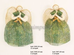 ABACA ANGEL GREEN-GOLD 20 CM