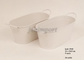 DONICZKA METALOWA OCYNK 21,5cm CZERWONY KOLOR GŁADKIE